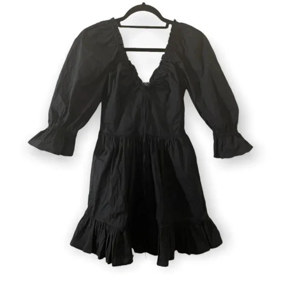 NEW Hill House Home The Samantha Dress in Black Poplin Size XS NWT - Picture 3 of 7